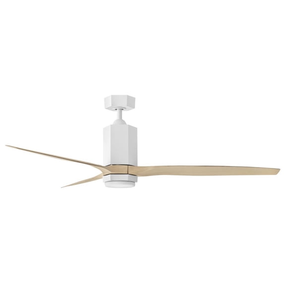 905860FMW-LDDK Hinkley Lighting Facet - 3 Blade Dual Mount Ceiling Fan with Light Kit In Modern Style-16.75 Inches Tall and 60 Inches Wide-Matte White