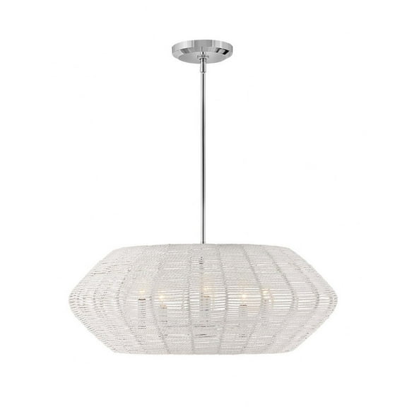 40384PCM Hinkley Lighting Luca - 5 Light Medium Drum Chandelier in Transitional-Coastal Style - 28 Inches Wide by 11 Inches High-Polished Chrome