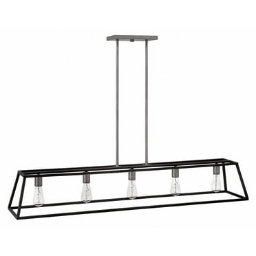 5 Light Open Frame Linear Chandelier In Transitional-Industrial Style 50 Inches Wide By 9 Inches High-Bronze Finish Hinkley Lighting 3335Bz