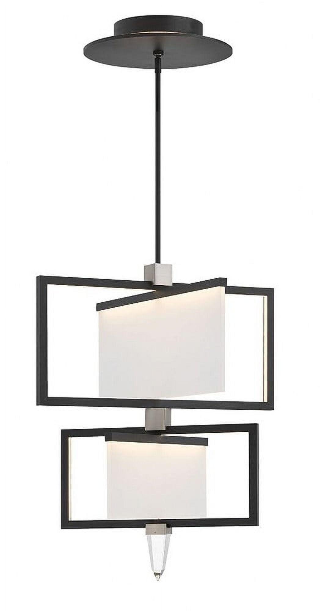 Folio Black Sandblasted Acrylic 3-Light LED Chandelier