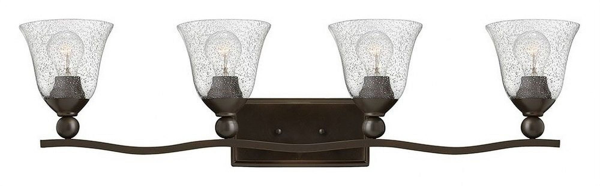 Bolla Olde Bronze 4-Light Bath Fixture with Clear Seedy Glass