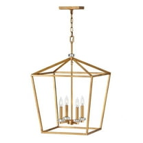 3536DA-Hinkley Lighting-Stinson - 4 Light Large Open Frame Chandelier in Transitional Style - 18 Inches Wide by 27.25 Inches High-Distressed Brass