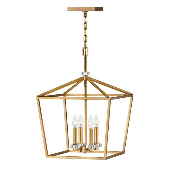 3535DA Hinkley Lighting Stinson - 4 Light Medium Open Frame Chandelier in Transitional Style - 16 Inches Wide by 23 Inches High-Distressed Brass