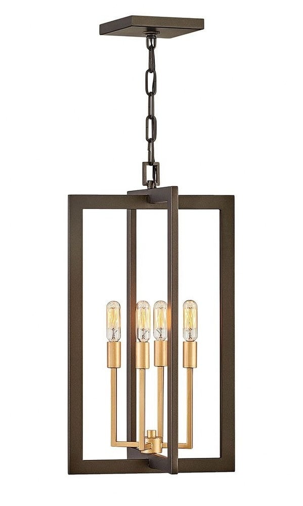 Anders Deluxe Gold and Metallic Matte Bronze 4-Light Chandelier