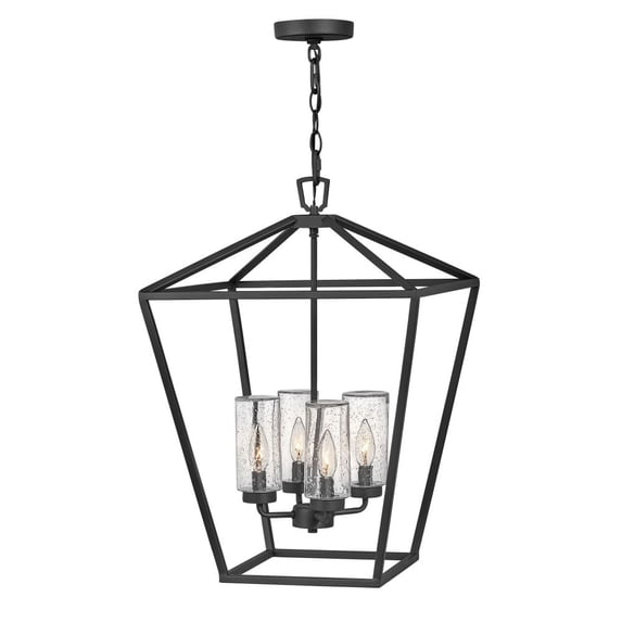 2567MB Hinkley Lighting Alford Place - 4 Light Medium Outdoor Hanging Lantern in Traditional Style - 17 Inches Wide by 24.5 Inches High-Museum Black