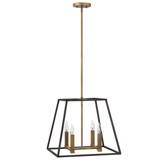 3334BZ-Hinkley Lighting-Fulton - 4 Light Medium Open Frame Pendant in Transitional-Industrial Style - 18 Inches Wide by 16.25 Inches High-Bronze