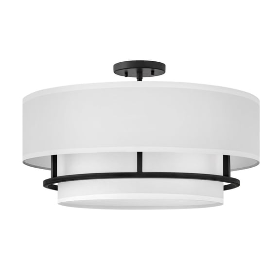 38894BK-Hinkley Lighting-Graham - 4 Light Large Semi-Flush Mount in Transitional Style - 23 Inches Wide by 13.75 Inches High-Black Finish