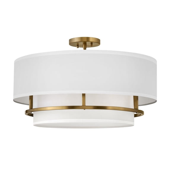 38894LCB-Hinkley Lighting-Graham - 4 Light Large Semi-Flush Mount in Transitional Style - 23 Inches Wide by 13.75 Inches High-Lacquered Brass Finish