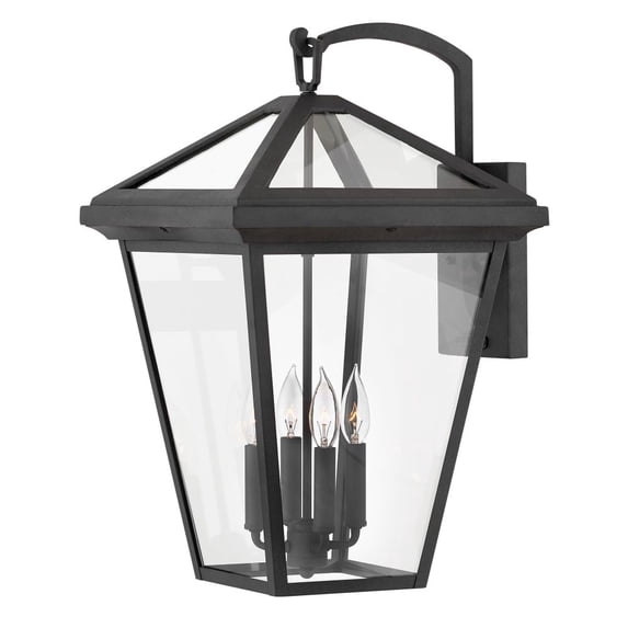 2568MB Hinkley Lighting Alford Place - 4 Light Extra Large Outdoor Wall Lantern in Traditional Style - 14 Inches Wide by 24 Inches High-Museum Black