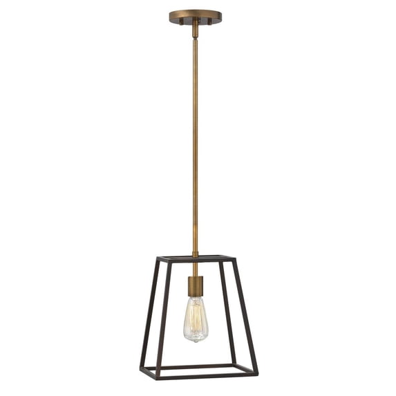 3351BZ Hinkley Lighting Fulton - 1 Light Large Open Frame Pendant in Transitional-Industrial Style - 10 Inches Wide by 12.5 Inches High-Bronze Finish