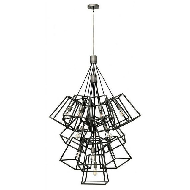 13 Light Multi-Tier Foyer In Transitional-Industrial Style 33.5 Inches Wide By 54.75 Inches High-Aged Zinc Finish Hinkley Lighting 3358Dz