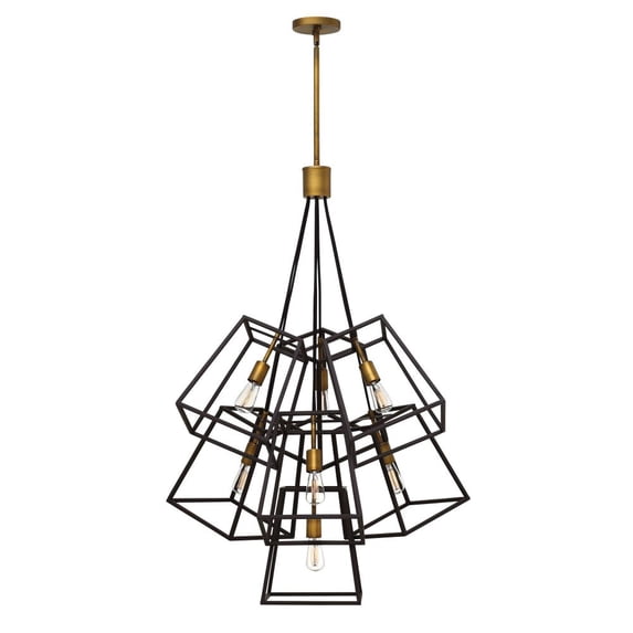 7 Light Multi-Tier Foyer In Transitional-Industrial Style 27.75 Inches Wide By 46.25 Inches High-Bronze Finish Hinkley Lighting 3357Bz