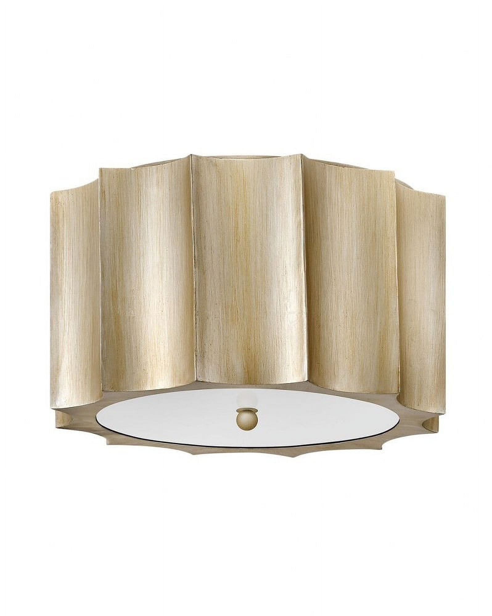 Gia Vintage-Inspired Champagne Gold 2-Light LED Drum Flush Mount