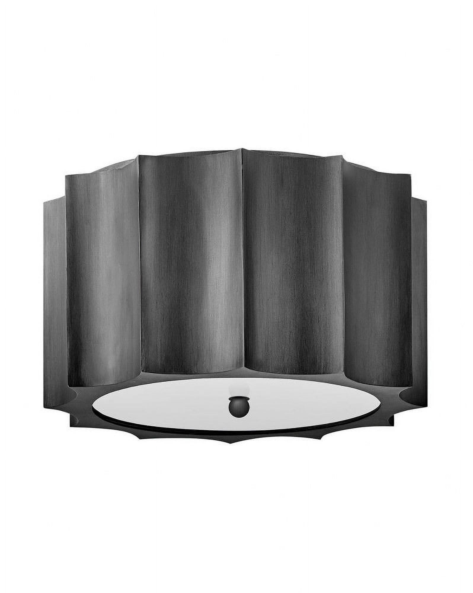 Gia Vintage-Inspired Drum LED Flush Mount in Brushed Graphite