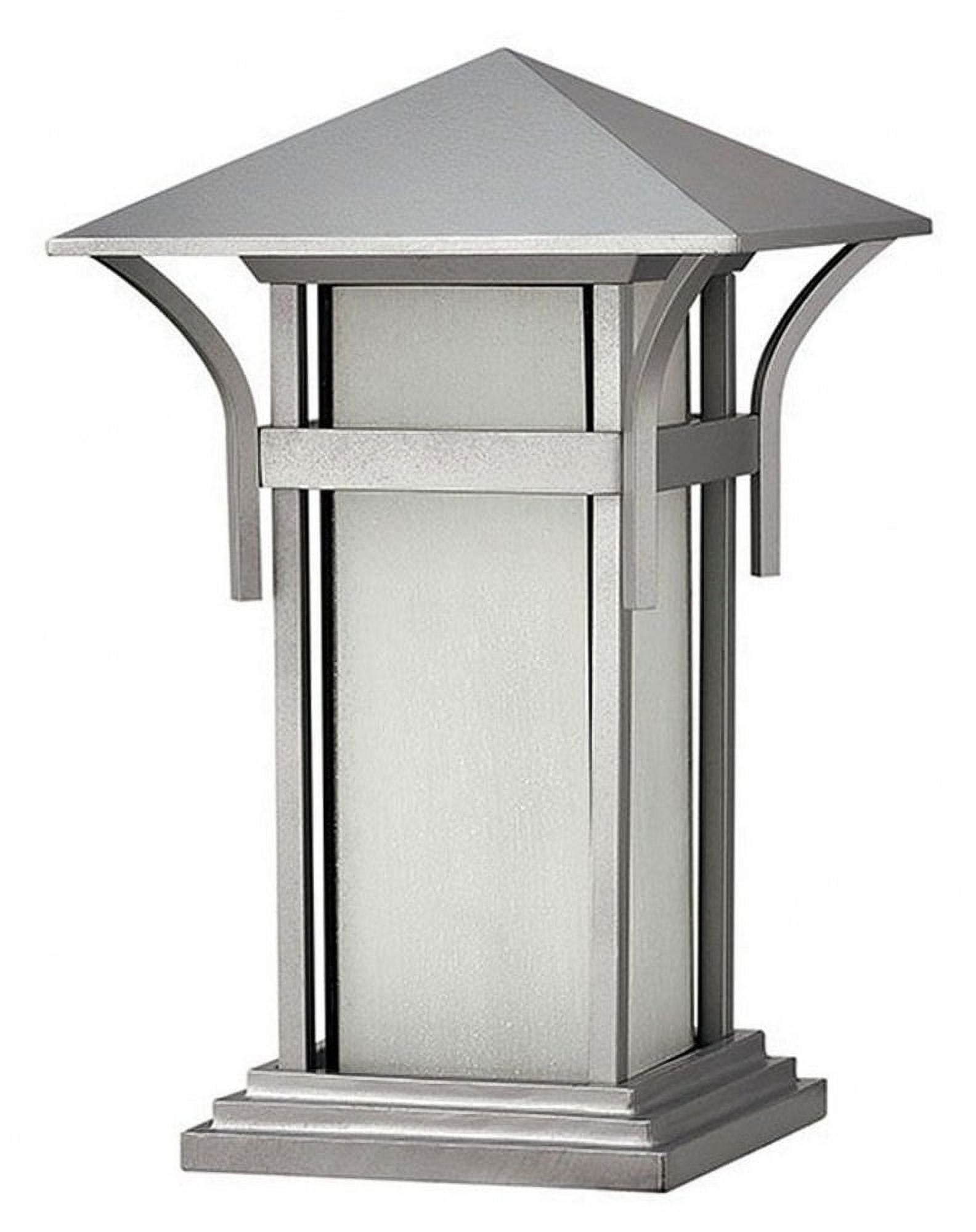 Titanium 1-Light Outdoor Pier Mount Lantern with Etched Glass