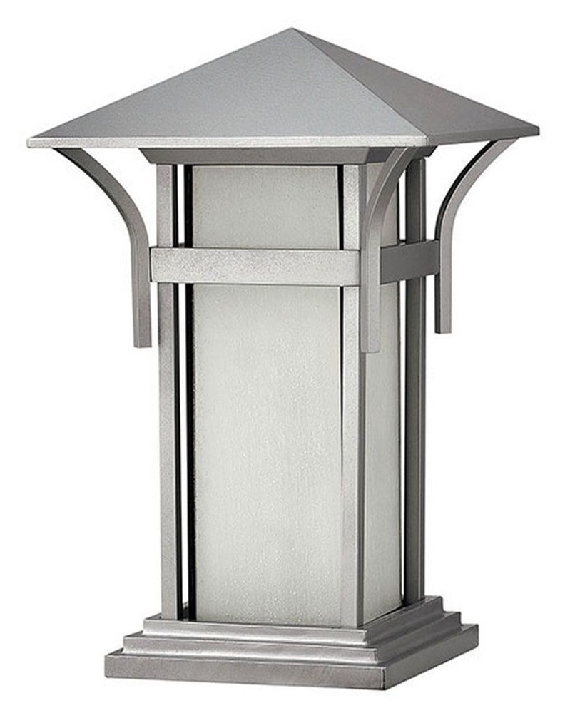 Titanium 1-Light Outdoor Pier Mount Lantern with Etched Glass