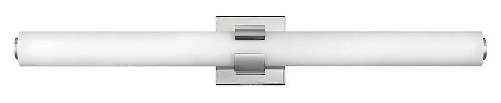 Aiden 31.25" Chrome Etched White Glass LED Bath Bar