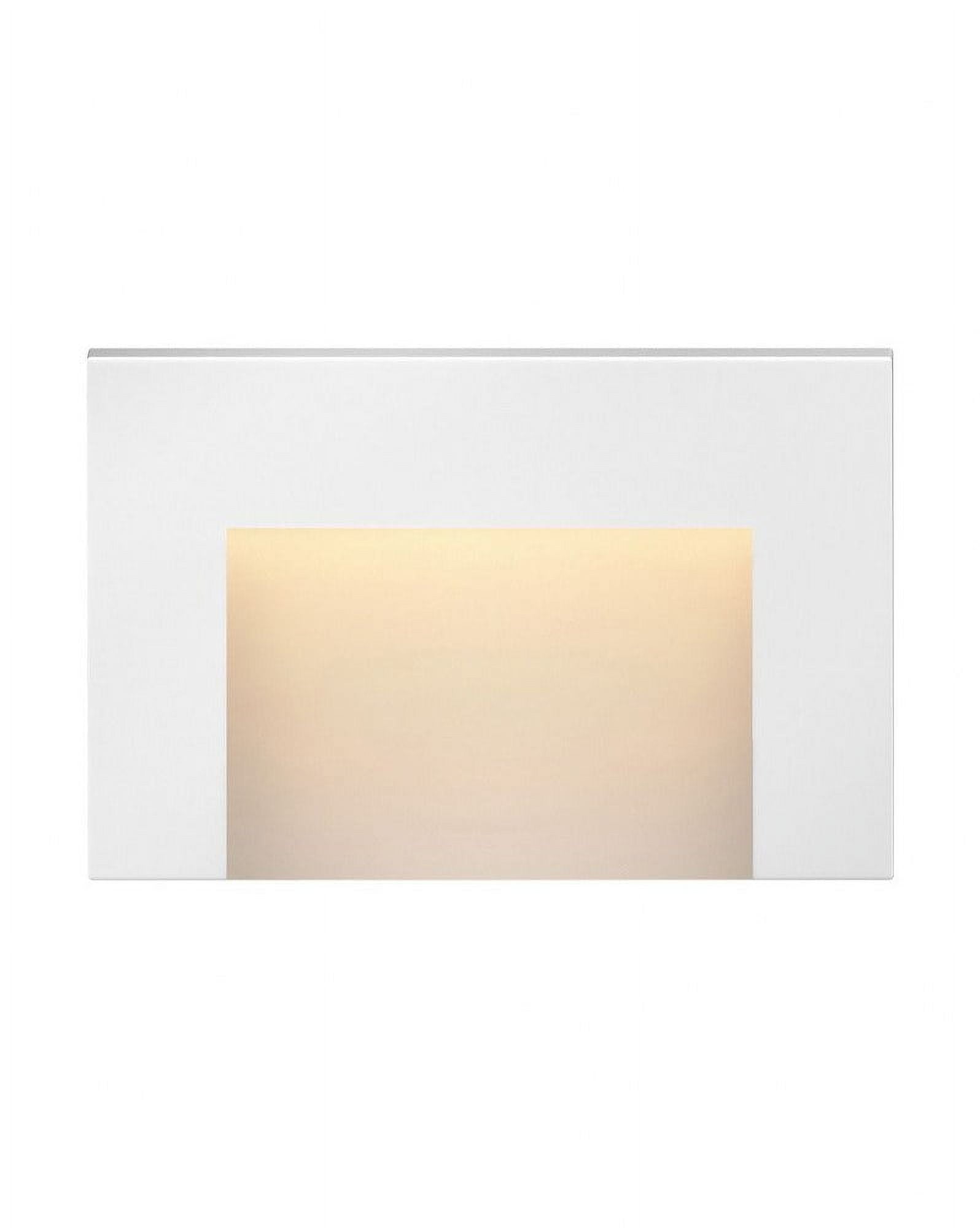 Satin White LED Outdoor Deck Light with Etched Glass
