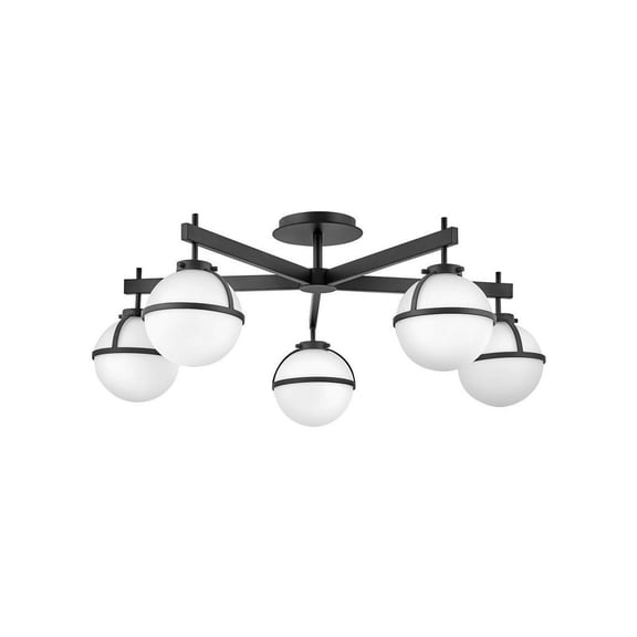 39674BK-Hinkley Lighting-Hollis - 22.5W 5 LED Extra Large Semi-Flush Mount - Transitional-Mid-Century Modern-Scandinavian Style - 32 Inch Wide by 12
