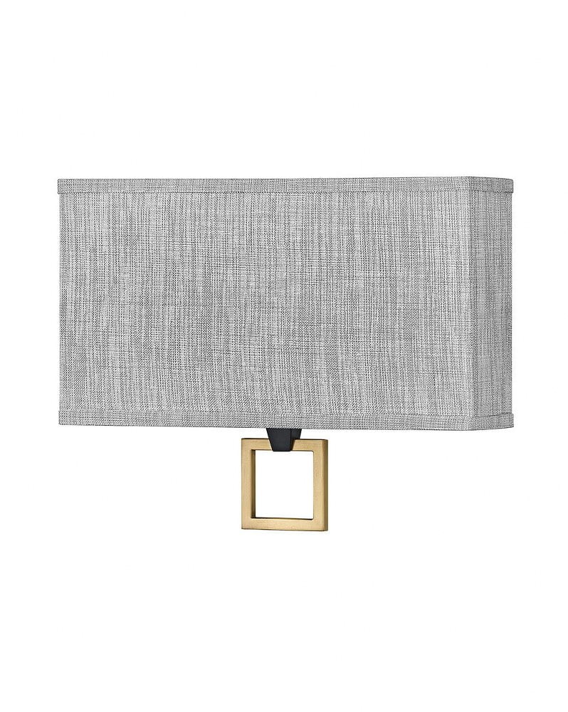 Black and Brass LED Wall Sconce with Gray Shade