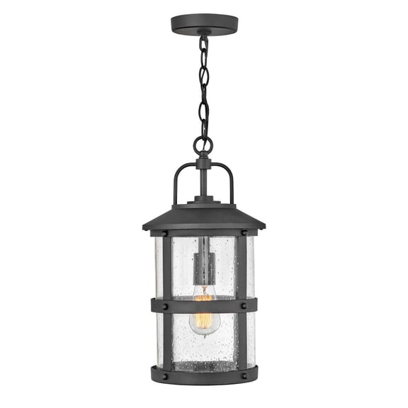 2682BK-LV-Hinkley Lighting-Lakehouse - 1 Light Medium Outdoor Hanging Lantern in Coastal Style - 9 Inches Wide by 17.75 Inches High-Black Finish-LED