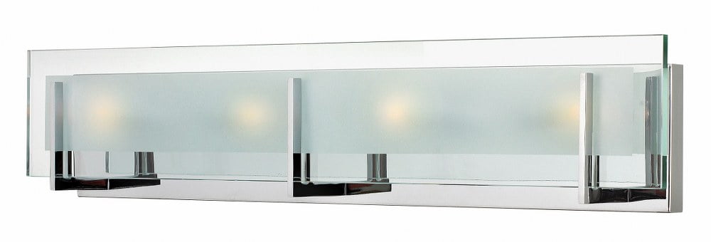 Chrome 4-Light Dimmable Outdoor Wall Sconce with Clear Glass