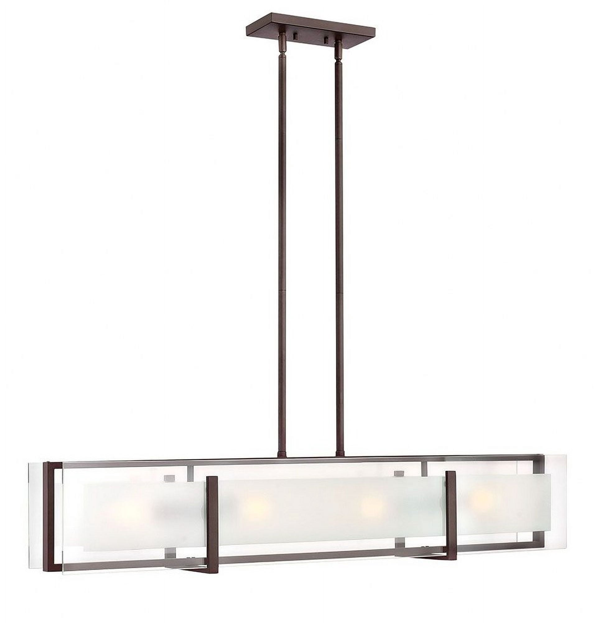 Hinkley Lighting - Latitude - 4 Light Linear Chandelier in Transitional ...