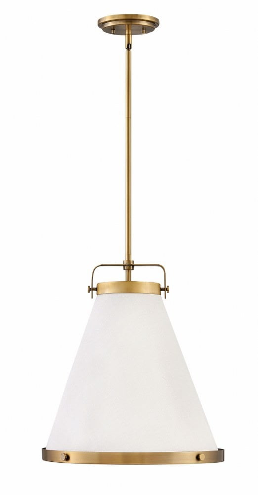 Black Transitional LED Pendant with Off-White Shade