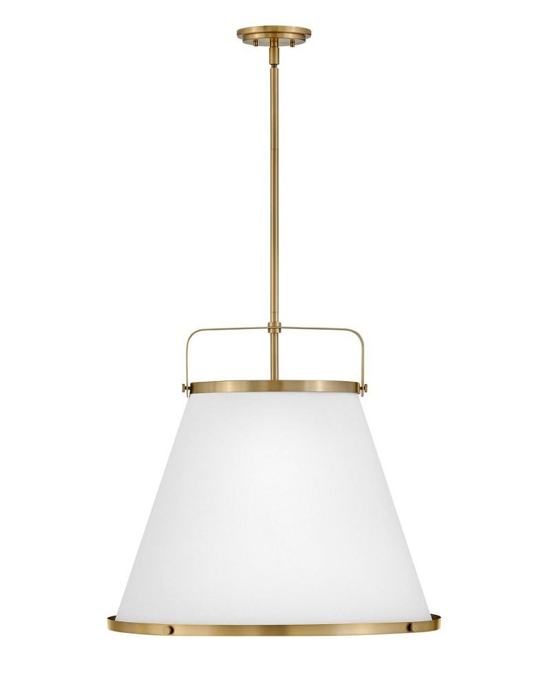 Elegant Lexi Black 3-Light Large Pendant with Off-White Textured Shade