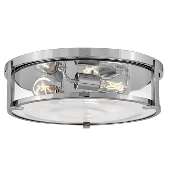 3243CM-CL-Hinkley Lighting-Lowell - 21W 3 LED Large Flush Mount In Modern Style-4.75 Inches Tall and 16 Inches Wide-Chrome/Clear Finish