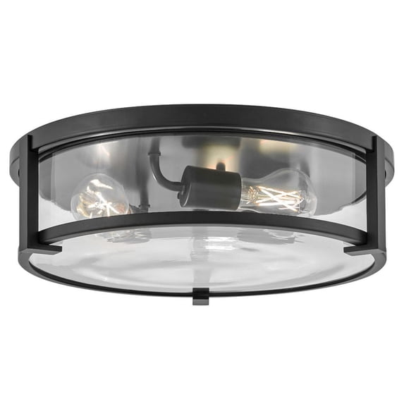 3243BK-CL-Hinkley Lighting-Lowell - 21W 3 LED Large Flush Mount In Modern Style-4.75 Inches Tall and 16 Inches Wide-Black/Clear Finish