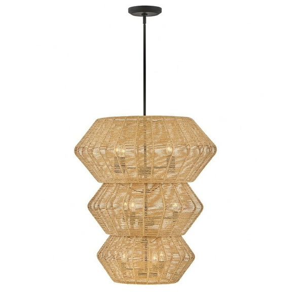 40388BLK-CML Hinkley Lighting Luca - 50W 10 LED Double Extra Large Chandelier In Coastal Style-31.25 Inhces Tall and 27.75 Inches Wide-Black/Camel