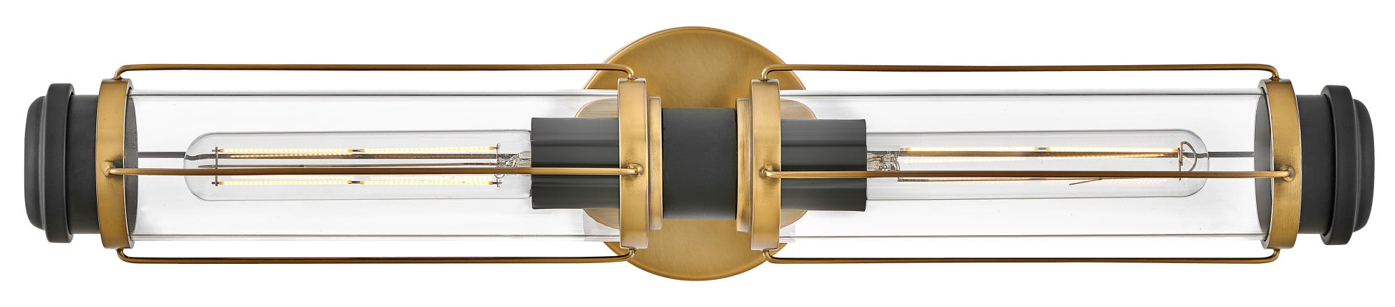Masthead Heritage Brass 2-Light Outdoor Vanity with Clear Glass