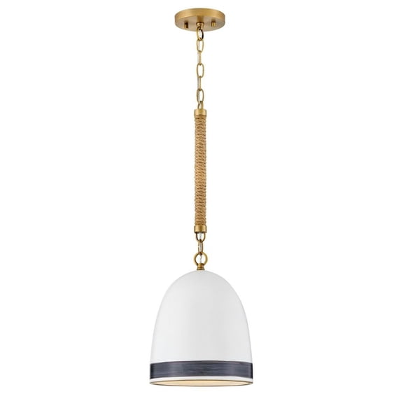 1 Light Small Pendant In Traditional-Coastal Style 10 Inches Wide By 21.75 Inches High-Heritage Brass/Black Finish Hinkley Lighting 3364Hb-Bk