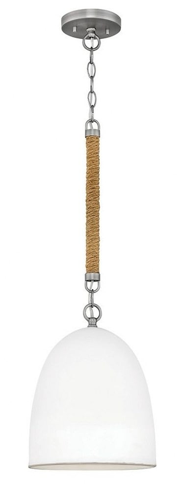 Nash Antique Nickel 1-Light Pendant with Ceramic Bowl Shade