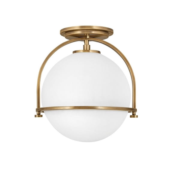 3403HB Hinkley Lighting Somerset - 1 Light Small Semi-Flush Mount in Transitional Style - 11.5 Inches Wide by 12.5 Inches High-Heritage Brass Finish
