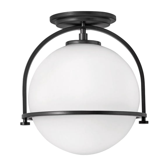 3403BK Hinkley Lighting Somerset - 1 Light Small Semi-Flush Mount in Transitional Style - 11.5 Inches Wide by 12.5 Inches High-Black Finish