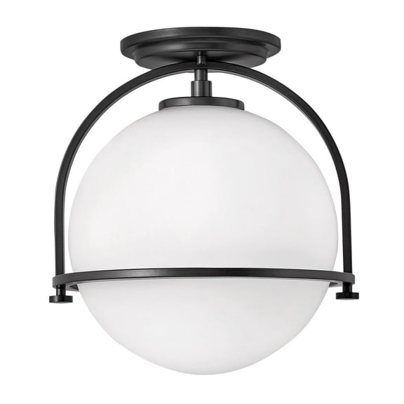 3403BK Hinkley Lighting Somerset - 1 Light Small Semi-Flush Mount in Transitional Style - 11.5 Inches Wide by 12.5 Inches High-Black Finish