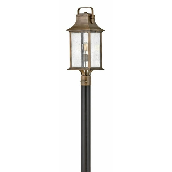 1 Light Medium Outdoor Post Mount Lantern In Traditional Style 8.5 Inches Wide By 23.75 Inches High-Burnished Bronze Finish Hinkley Lighting 2391Bu