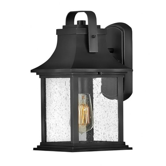 2390TK Hinkley Lighting Grant - 1 Light Small Outdoor Wall Lantern in Traditional Style - 7.25 Inches Wide by 13.75 Inches High-Textured Black Finish
