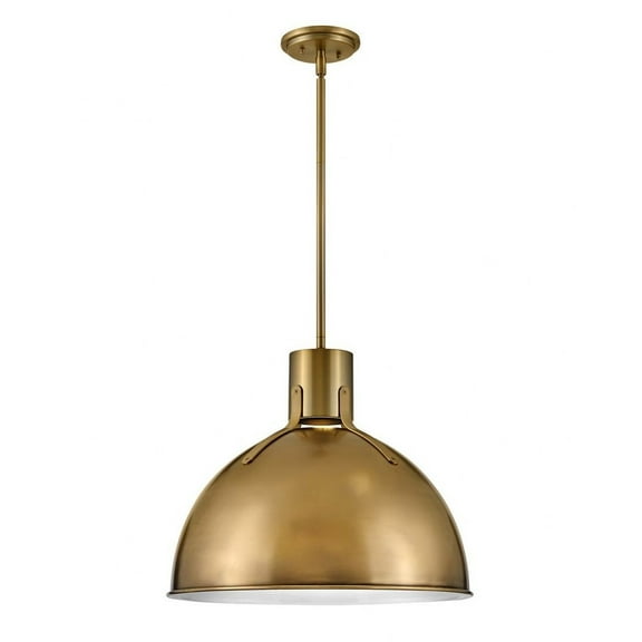 6.5W 1 Led Medium Pendant In Industrial-Scandinavian Style 20 Inches Wide By 17 Inches High-Heritage Brass Finish Hinkley Lighting 3483Hb