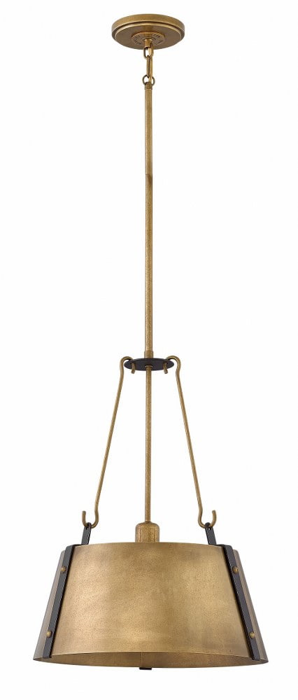 Polished Antique Nickel Drum Pendant Light