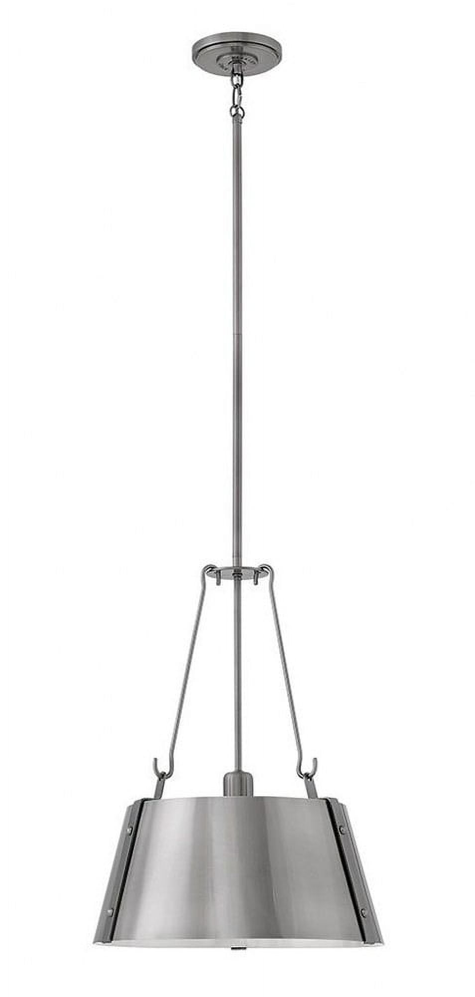 Polished Antique Nickel Drum Pendant Light