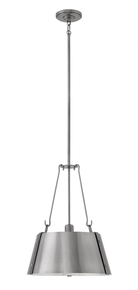Polished Antique Nickel Drum Pendant Light