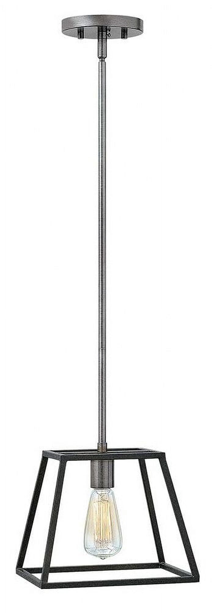 Aged Zinc Mini Pendant Light with Glass Shade
