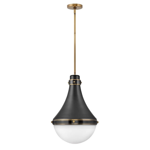 1 Light Medium Pendant In Traditional-Transitional Style 14.25 Inches Wide By 21.25 Inches High-Black Finish Hinkley Lighting 39054Bk