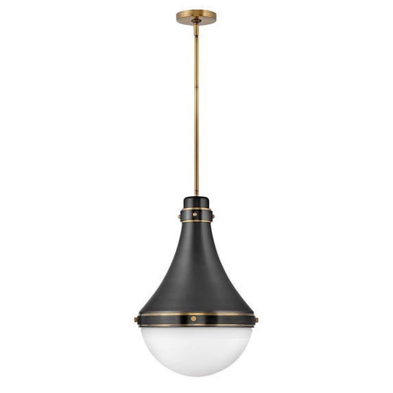 1 Light Medium Pendant In Traditional-Transitional Style 14.25 Inches Wide By 21.25 Inches High-Black Finish Hinkley Lighting 39054Bk