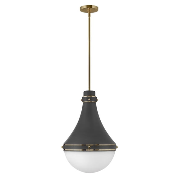 1 Light Medium Pendant In Traditional-Transitional Style 14.25 Inches Wide By 21.25 Inches High-Dark Matte Grey Finish Hinkley Lighting 39054Dmg
