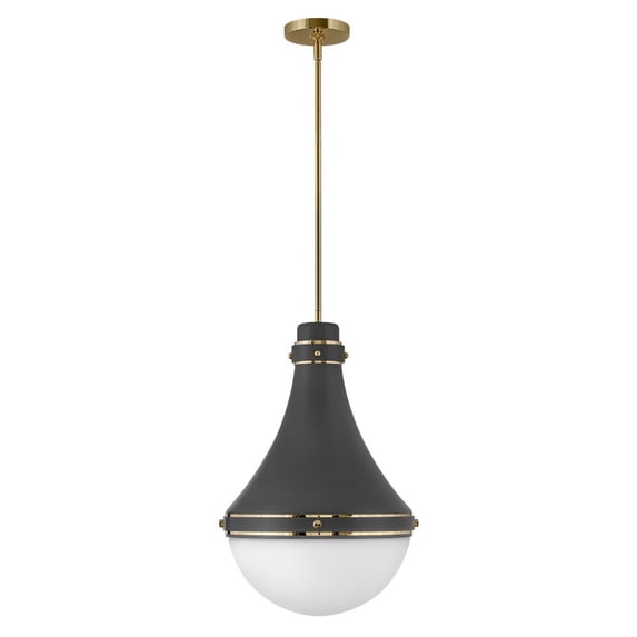 1 Light Medium Pendant In Traditional-Transitional Style 14.25 Inches Wide By 21.25 Inches High-Dark Matte Grey Finish Hinkley Lighting 39054Dmg