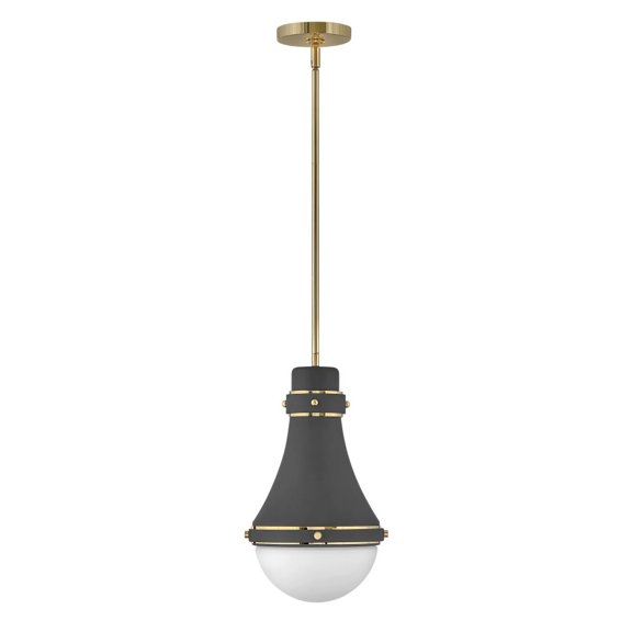 1 Light Small Pendant In Traditional-Transitional Style 9 Inches Wide By 15.5 Inches High-Dark Matte Grey Finish Hinkley Lighting 39057Dmg